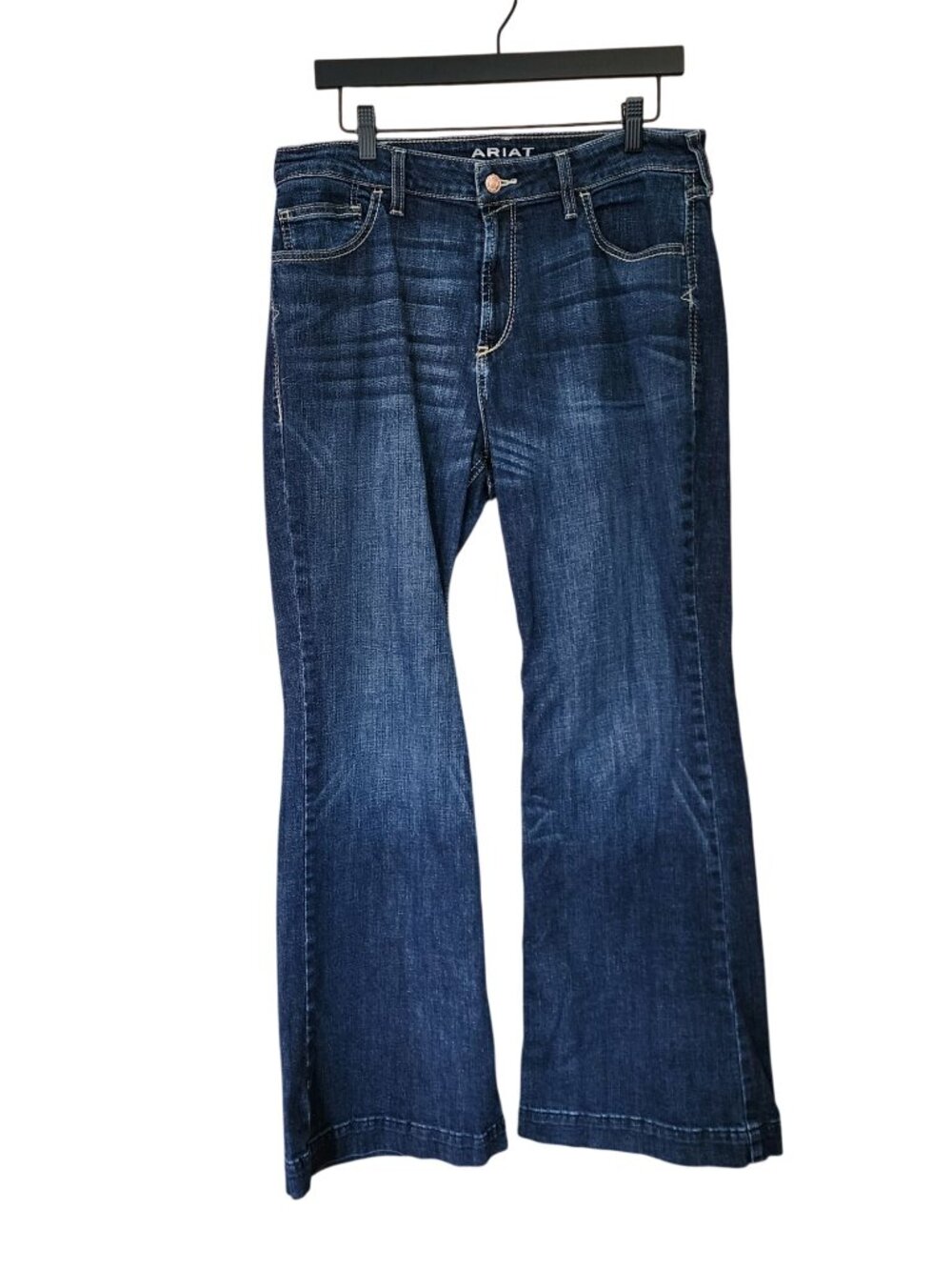 Ariat Slim Trouser Denim Jeans High Rise Wide Leg Womens Size 33S